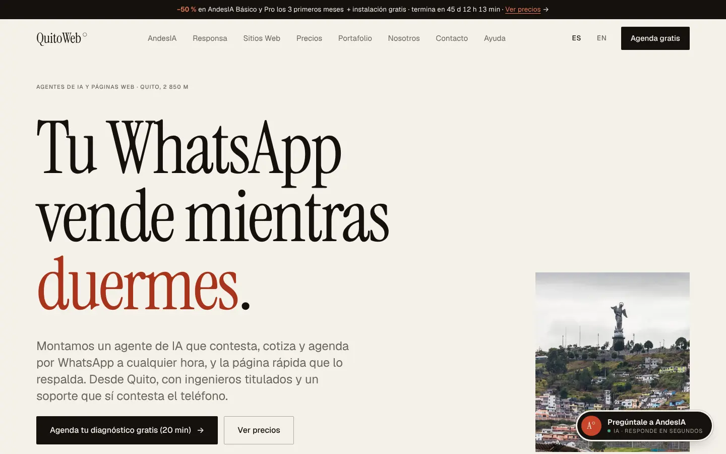 La portada de quitoweb.com.